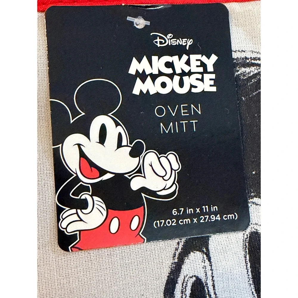 Disney Mickey Mouse 3pc Kitchen Set Towel Oven Mitt Pot Holder Red Grey White